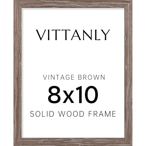 Vittanly 8x10 Picture Frame, Solid Wood Frame with Plexiglass, 1 Pack