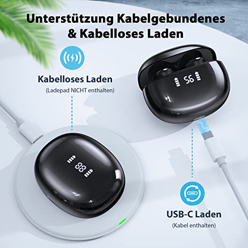Bluetooth Kopfhörer In Ear Ohrhörer Kabellose 40Std. Spielzeit mit Mikrofon Headset, Kabelloses Aufladen & IPX7… - Image 6