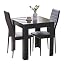 Black Table+2 Black Pu Chair