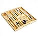 VonShef Range Couverts Extensible Ajustable 6 à 8 Compartiments pour Tiroir de Cuisine – Bamboo – 29 x 41/46 x 6 cm