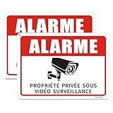 Très visibles : Panneaux vidéo surveillance, au design rouge, blanc et noir saisissant, avec des graphiques et des textes clairs et lisibles, offrent une visibilité et une lisibilité exceptionnelles. Ces panneaux de propriété privée constituent un moyen de dissuasion efficace