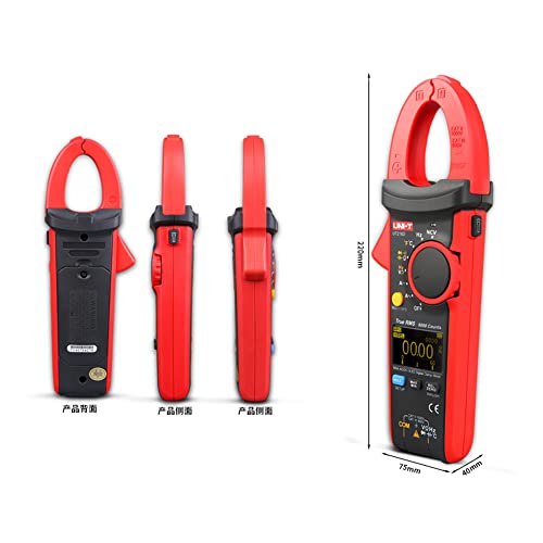 UT216C Digitale Strommesszange AC DC Strommessung Effektivwert Frequenz Kapazität Temperatur & NCV Tester
