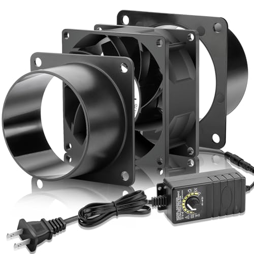 80mm x 38mm 3Inch Inline Exhaust Fan 12V Fume Extractor Dual Duct