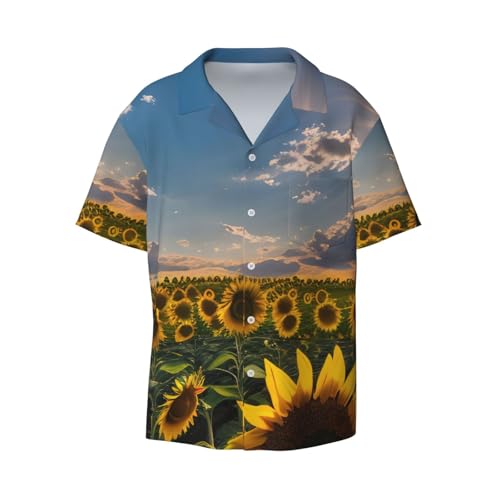 Chemise boutonnée homme coupe classique à fleurs manches courtes avec poche