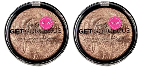2x 12g Get Gorgeous Bronzing Highlighting Powder, Your Perfect Bronzer-Highlighter for a Sun-Kissed Effect, Compatible with Technic Applicators and Brushes – Bundled by Smart Cutie
