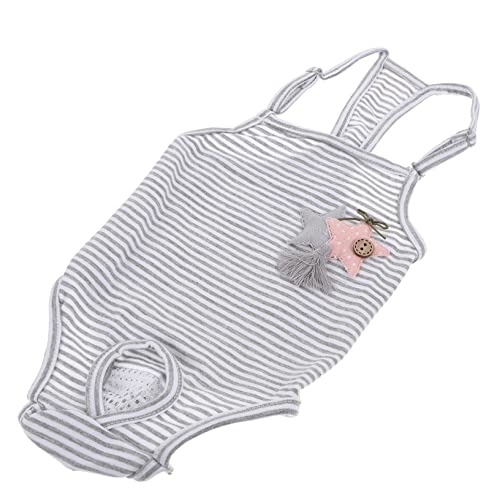 COLLBATH Pet Diaper for Dogs Breathable Sanitary Pants with Suspenders Comfortable Stripe Design for Female Dogs Washable and Reusable Pet Panties for Heat Cycle and Urine