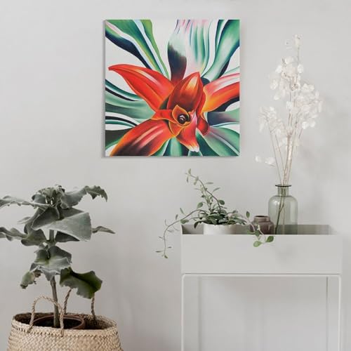 Toile feuilles O'Keeffe 40x40cm pour mur vide - 4