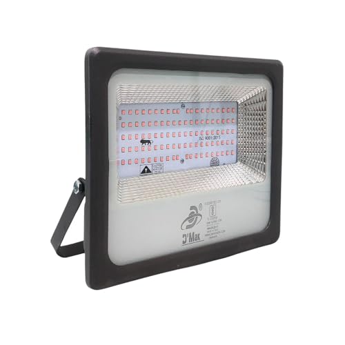 Image of D'Mak 100 Watt LED Flood Light Grey Body Down Chock Waterproof IP65 for Outdoor Purposes (2, Red)