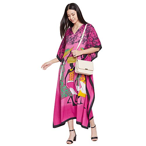 Image of Oussum Women Plus Size Kaftan Kimono Loose Maxi summer dresses for women Beach 3 /4 Sleeve Casual lounge dress Boho