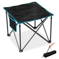 FUNDANGO Campinghocker faltbar 180KG, 46cm Klapphocker faltbar, gartenhocker mit Tragetasche, falthocker fußhocker hocker Outdoor für Camping Wandern Angeln, Angelhocker,Schwarz
