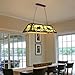 7PM 48-inch Tiffany Pool Table Light, 4-Light Billiard Table Light for 7' 8' Table, Billiard Island Chandelier for Game Room, Farmhouse Linear Chandelier for Kitchen Dining Room, Cabin Wildlife Style