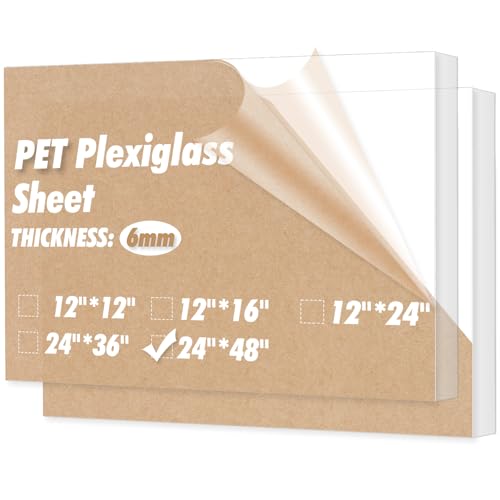 Image of Art3d Plexiglass Sheets, Clear & Durable, 2-Pack of 24 x 48 inch