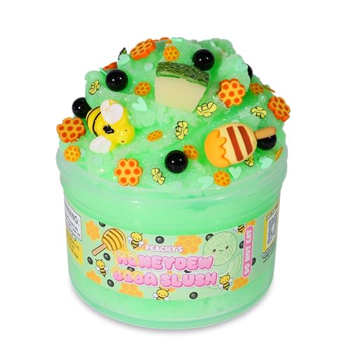 Image of Peachybbies Honeydew Boba Slush Slime, Made in USA Premium, 100% Authentic, 7 oz. ICEE, Scented for Kids, ASMR, Fidget Toys (Pack of 2)