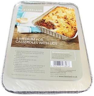 Lakeland Individual Foil Casserole Dishes 900ml x 5 - Reusable & Recyclable