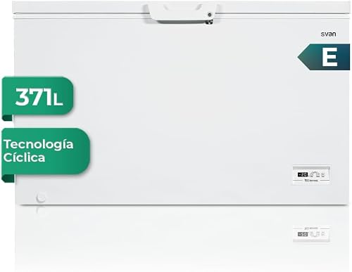 Svan Congelador horizontal Blanco SCH4001EDC. Capacidad 371 Litros, Dual Cooling