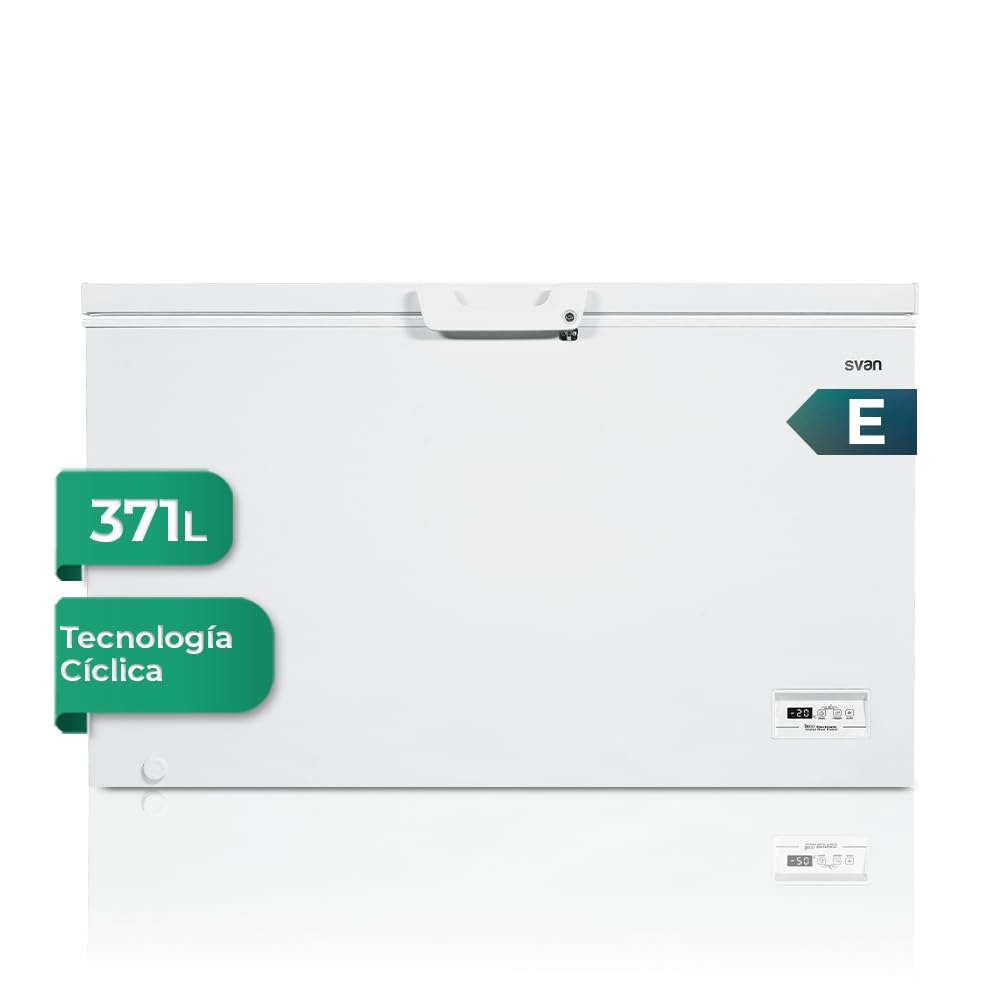Svan Congelador Horizontal Blanco Sch4001edc. Capacidad 371 Litros, Dual Cooling, 1 Cesta, Bajo Nivel Sonoro, Eficiencia Energética Clase E