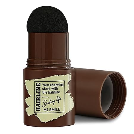 HOMENZA Natural Hairline Powder, Hair Shading Sponge Pen, Hairline Shadow Powder Stick, Quick Root Touch-Up, Paired With 3 Pairs Of Eyebrow Stamp