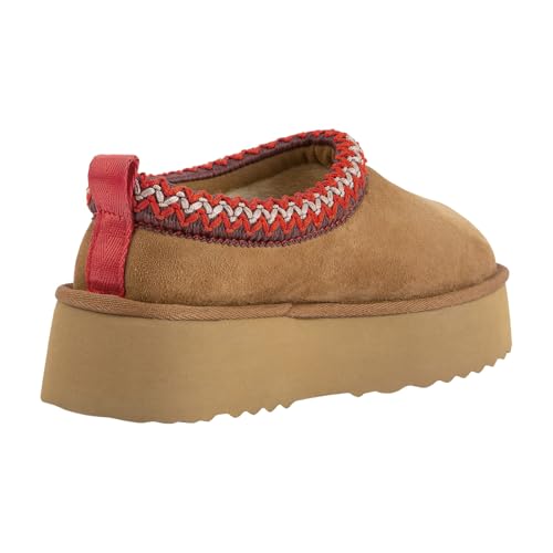 Platform Slippers for Women Mini Boots Genuine Suede Genuine Fur Ankle Snow Boots Braided Indoor Outdoor Slip On Mules4