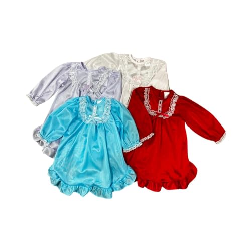 Laura Dare Little Girls Long Sleeve Traditional Nightgown, (2T-6X)