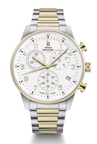 Montre chronographe Swiss Military SM34114.04 le cadeau idéal en acier bicolore