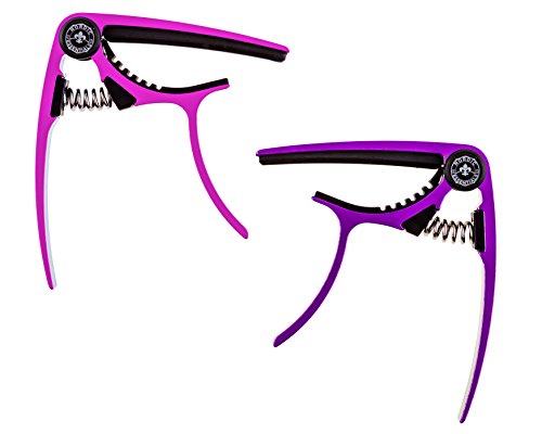 Image of Guitar Capo for Electric & Acoustic 6 String, 2 Pack | Fits Acoustic, Electric, 6 and 12 String Guitars Plus Banjo - Reliable Trigger Capo with Quick One-Hand Adjustment