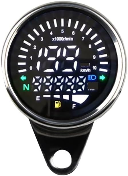 Motorcycle Odometer Gauge Motorcycle Multi-Functional Gauge Instruments Digital Odometer Tachometer Fuel Level Speed Meter 9x9cm