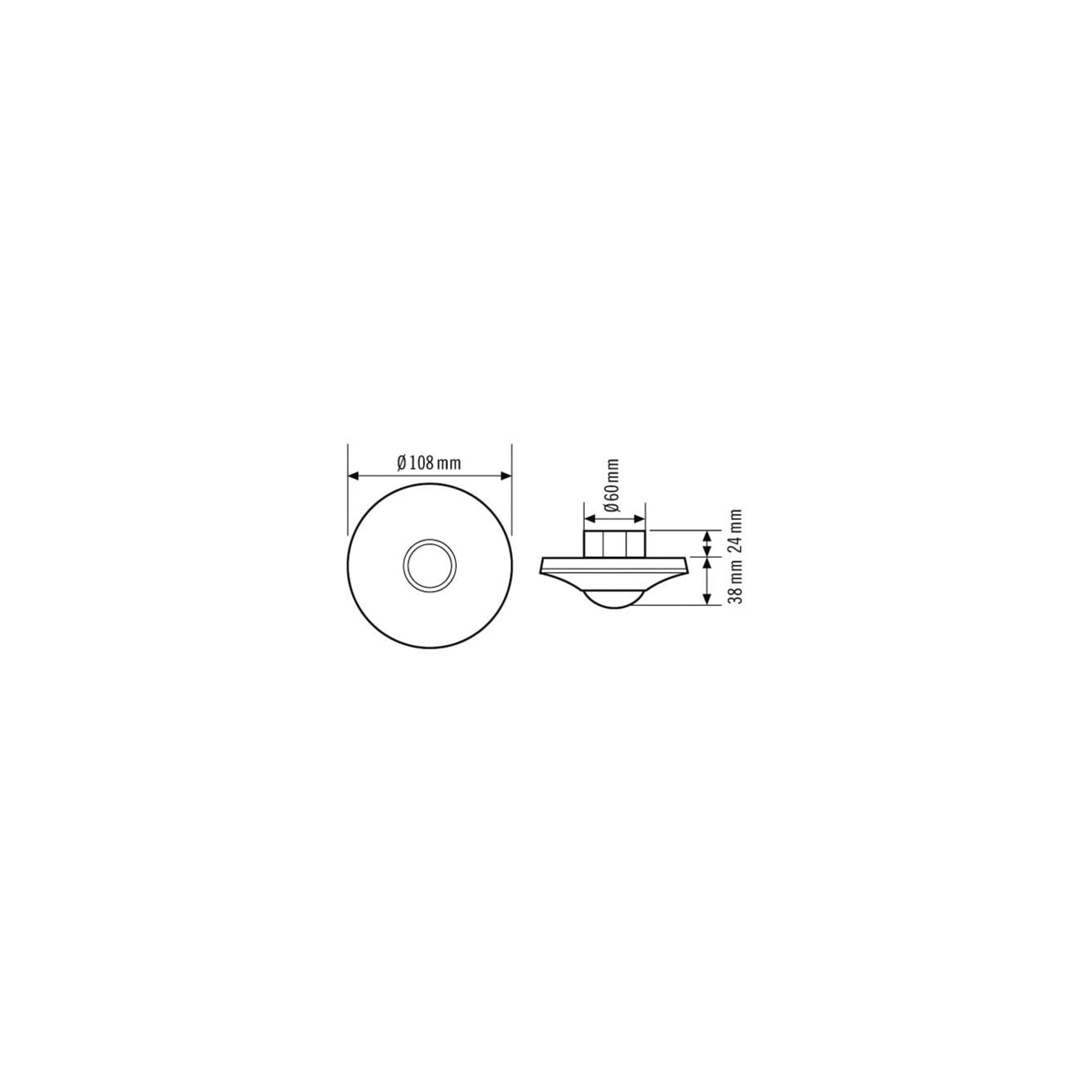 ESYLUX Präsenzmelder 360 Grad Unterputz, 8 m, 230 V, IP20, PD-C360I/8 MIC, weiß, 1566476