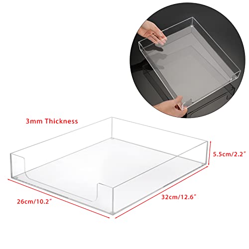 BSTKEY Acrylic Clear Desk Letter Tray File Holder Tray, Rectangle A4 Paper Document Organizer File Magazine Storage Basket Office A4 File Letter Holder - Cosy Home Interiors BSTKEY Acrylic Clear Desk Letter Tray File Holder Tray, Rectangle A4 Paper Document Organizer File Magazine Storage Basket Office A4 File Letter Holder - Image 3