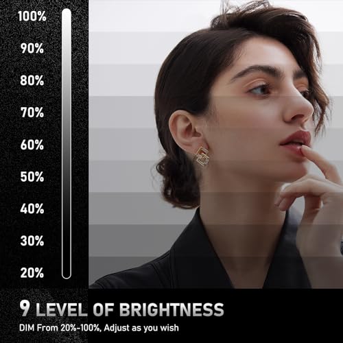 ULANZI VIJIM Luz de vídeo LED de 100 W, iluminação de saída contínua COB portátil com controle de fi