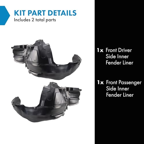 Image of TRQ Front Inner Fender Liner Set Compatible with 2012-2014 Subaru Impreza SU1248124 SU1249123