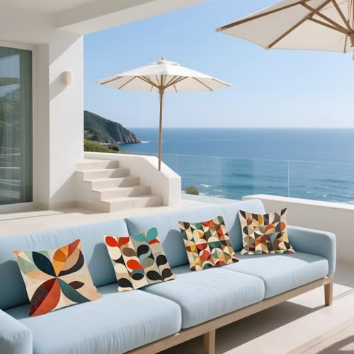 Housse de coussin en lin imperméable avec fermeture éclair invisible P-336 - 3