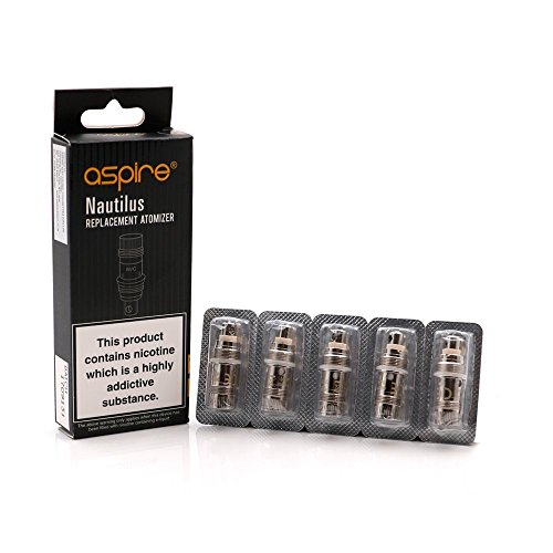 Authentische Aspire Nautilus BVC Coils, 1 Pack of 5 Ersatz Coil Verdampferköpfe, 5pcs Aspire Nautilus Mini Bottom…