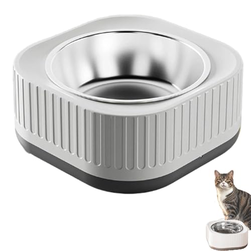 Ciotola per acqua riscaldata da esterno, piatto riscaldante automatico, controllo termostatico, ciotola riscaldata per animali domestici per l'inverno, per gatti e cani (grigio)