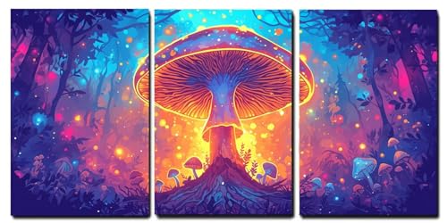 Tableaux Moderne Abstrait de dessin animé et jungle triptyque mural 40x60