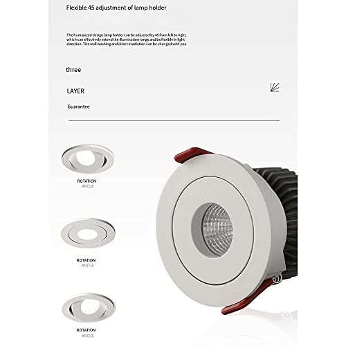 Spotlight LED encastré 3,27 pouces orientable 45° 3000K-5000K - 3