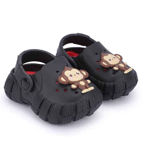 Image of GLJ Monkey Design Kids Clog Shoes - Comfortable Indoor and Outdoor Sandals for Boys & Girls 8100