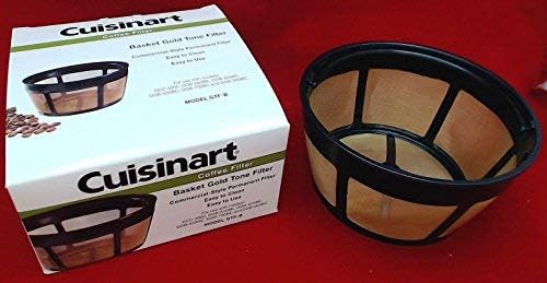 Miniatura 6 de Cuisinart Cafetera, 12 tazas de goteo programable, DCC-3000P1, filtro de café negro y GTF-B tono dorado, cesta, molino de rebabas