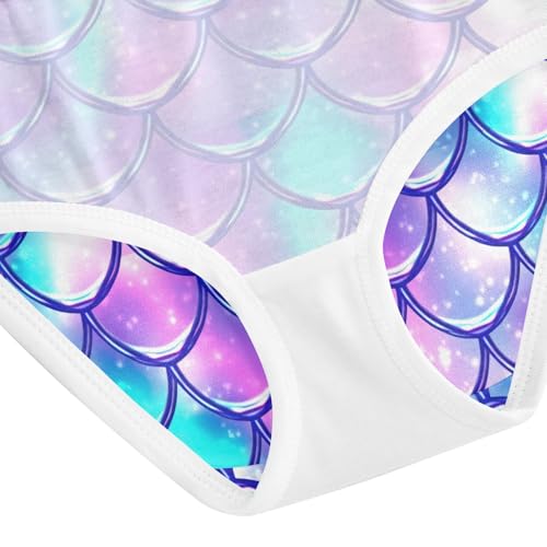 Joisal Designer Girls Underwear Toddlers 2t Cotton Cute Panties Girl Vibrant Mermaid Scales Purple Kids Undies Briefs 5