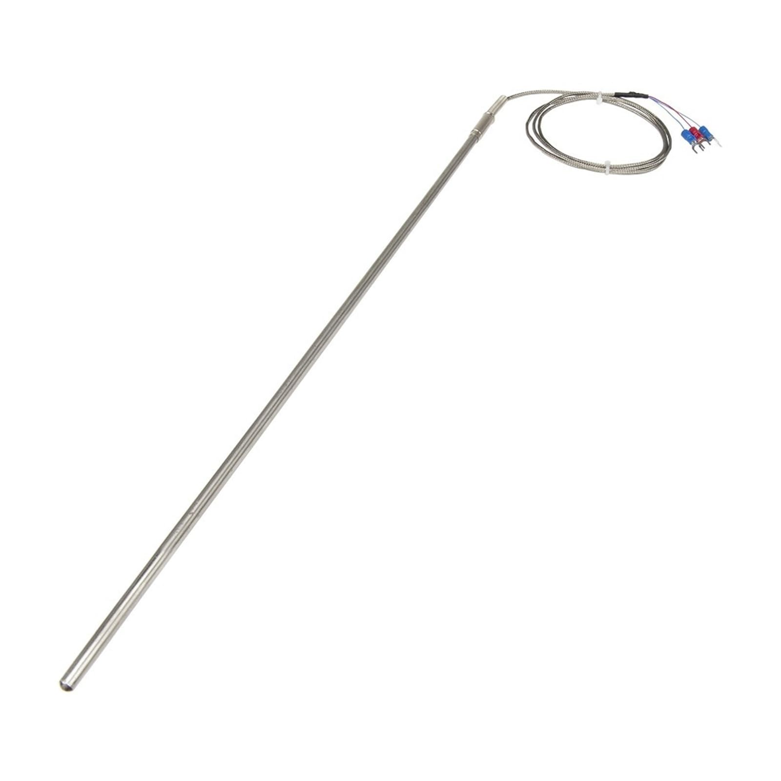 Sensor de temperatura FTARP08 PT100 RTD, cable trenzado metal 1 m, sonda flexible 400 mm, pieza(B 6mm diameter)