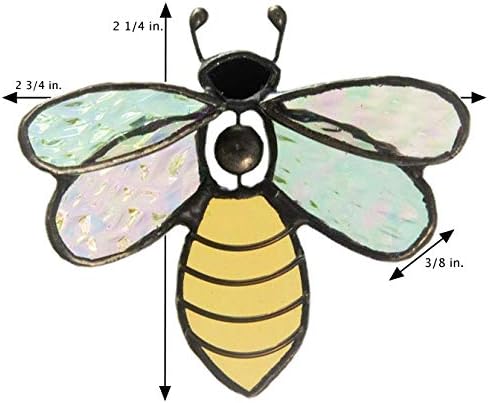 Bee Ornament Sun Catcher Stained Glass Bumble Bee Window Hanging Décor Gift for Gardener ORN 175