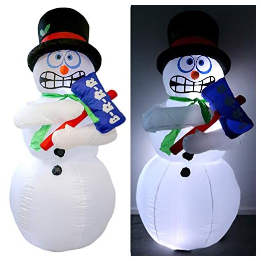 Tronje aufblasbarer XL Schneemann 180cm Zitterfunktion LED-Licht Dauergebläse Innen- Außenbereich Mr. Frost Santa X-Mas