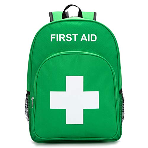 Image of Red Emergency Bag First Aid Backpack Empty Medical First Aid Bag Treatment First Responder Trauma Bag for Camping Cycling Hiking Daycare Outdoors (Green)