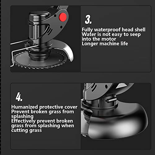 XINKO Elektrische grasmaaier, trimmer-grasmaaier, oplaadbare accu-grasmaaier, automatische draagbare tuin-huitrimmer voor in de tuin - Afbeelding 5