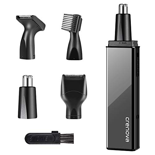 Crenova Electric Nose Hair Trimmer, 4 in 1 Painless Rechargeable Hair Removal Kit