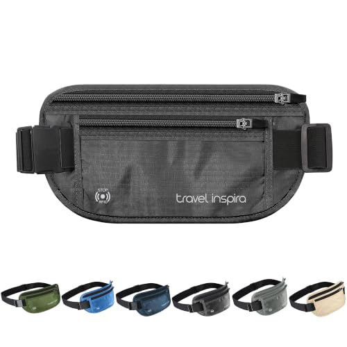 travel inspira RFID Hidden Money Belt Slim Anti Theft Travel Wallet