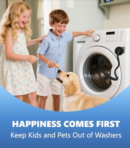 Image of Front Load Washer Door Prop, Magnetic Washer Door Prop Prevent Odors, Keep Washer Dry & Fresh with Adjustable Hose, Strong Magnet, and Durable Silicone Design for Front Load Washer, BLACK