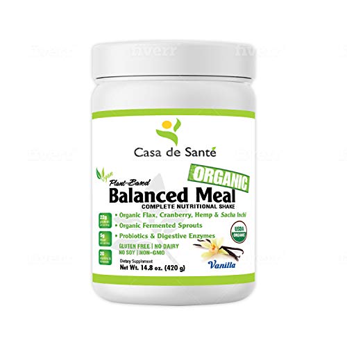 Low FODMAP High Protein Keto & Paleo Meal Replacement Organic Vegan (Vanilla), IBS Safe with Probiotics & Digestive Enzymes, Gluten Free, Dairy Free, Soy Free, Grain Free, Sugar Free, Carrageenan Free, All Natural, Non GMO