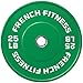 French Fitness Olympic Colored Bumper Plates 25 lbs- Durable Virgin Rubber, Precision Weight Training Plates