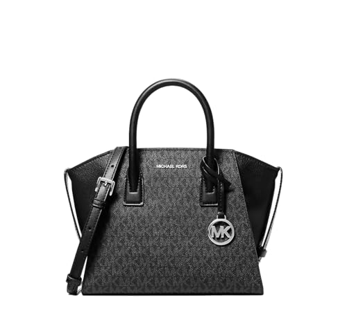 Michael Kors Avril Petite Sac Bandoulière Signature Logo Noir PVC