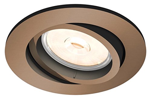 Philips myLiving Foco empotrable GU10, luz blanca cálida, iluminación interior, 5.5 W, marrón